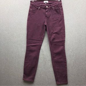 Paige Verdugo Ankle Vamp Red Skinny Jeans Size 28